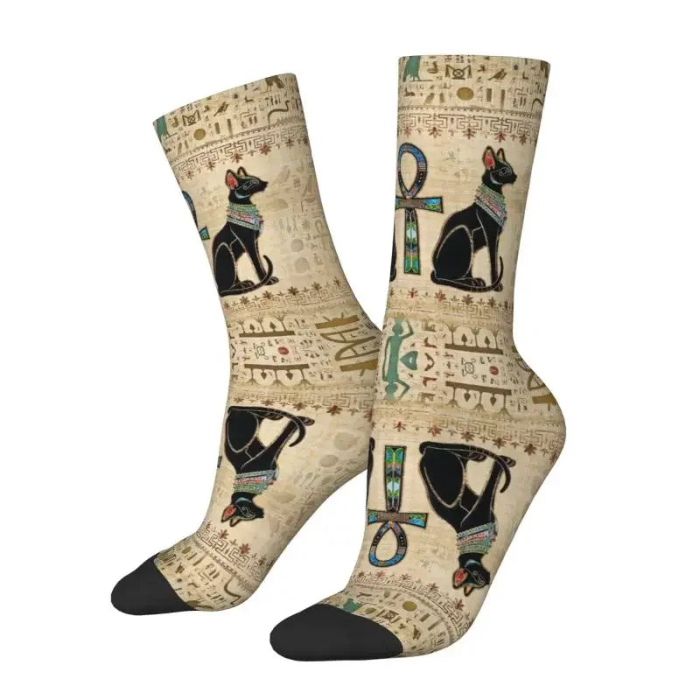 Egyptian Cat Men's Crew Socks Unisex Fashion.