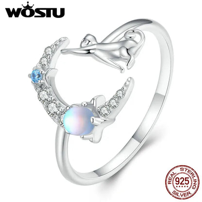 Real Silver Moonstone Rings for Women Lovely.