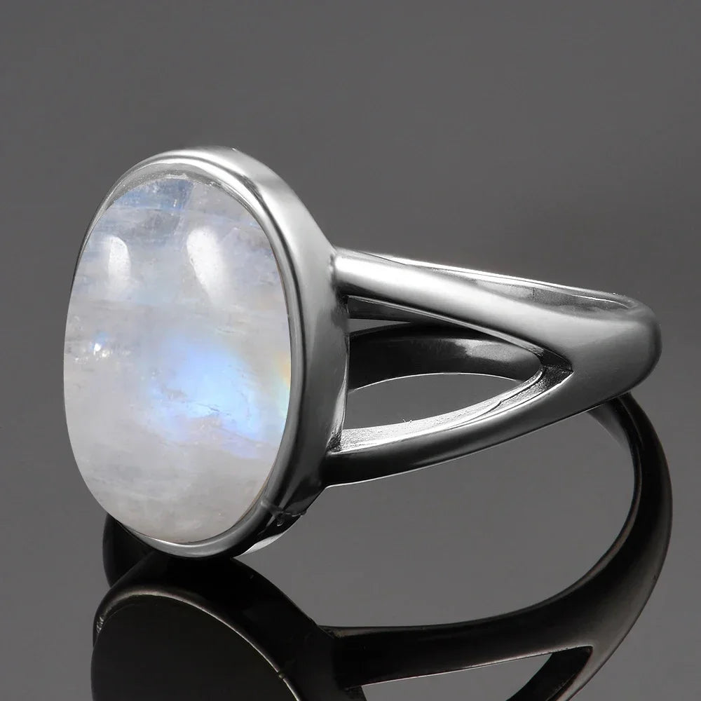 Silver Ring Natural Moonstone