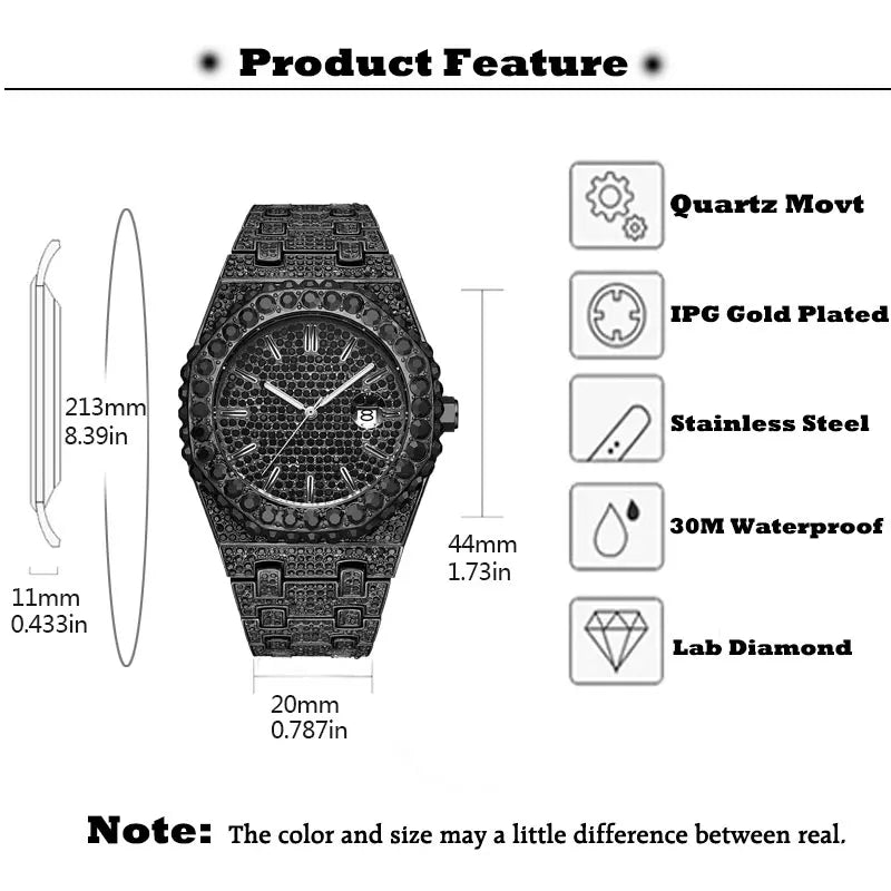 Black Quartz Watches For Men Special Trendy.