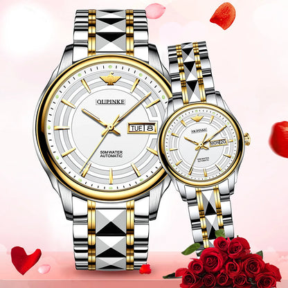 OUPINKE 3170 Couple Watches for Men Women Japan Automatic Mechanical Movement Lover&