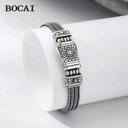 Silver Personalized Pattern Bracelet Male and Female