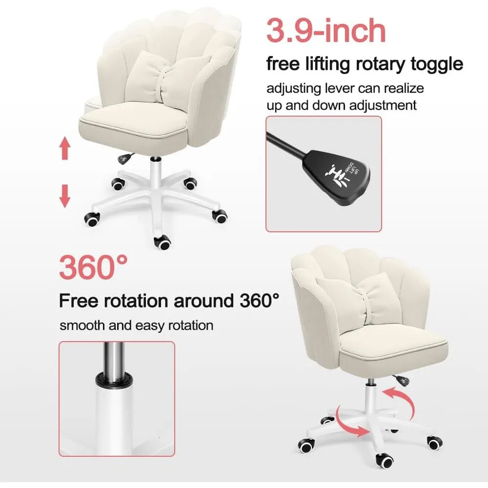 Ergonomic Office Chair Cute Petal Desk Chair Sofa Furniture for Home Armchair Living Room Chairs Backrest Writing Recliner