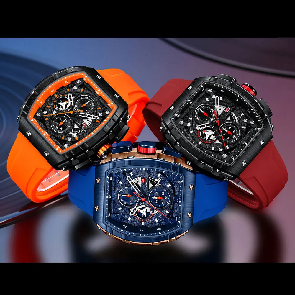 MINI FOCUS Sport Chronograph Quartz Watch for Men.