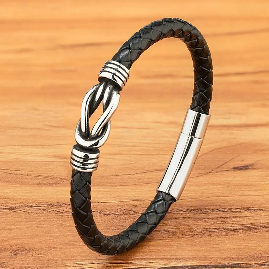 XQNI Fashion Men's Leather Bracelet.##$