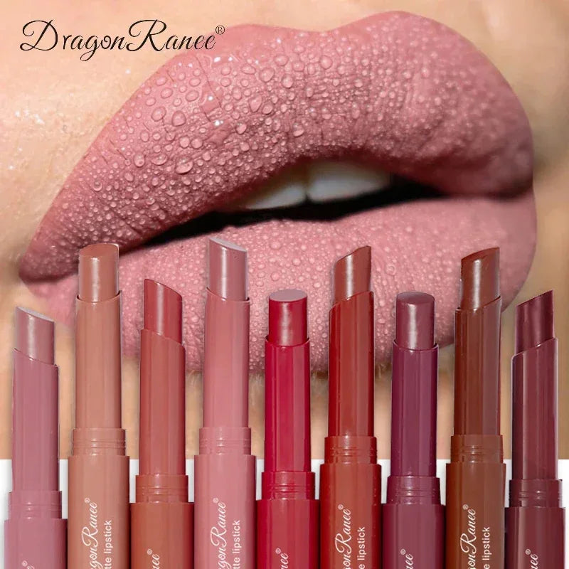 12 Color Matte Lipstick Pink Solid.