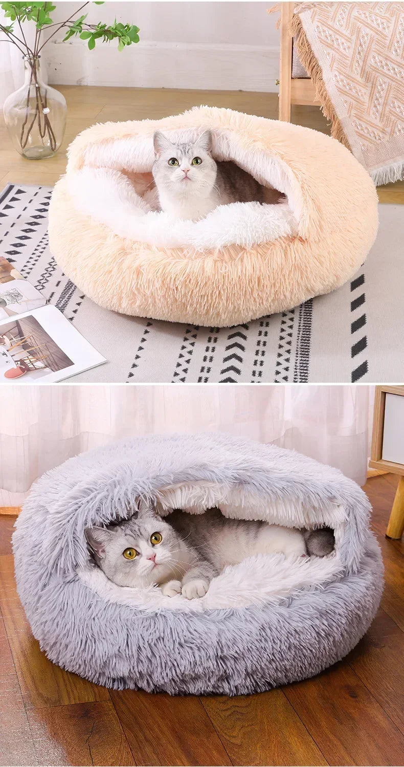 winter dog Plush Round Bed Pet Mattress Warm Soft Comfortable Basket Cat Dog Sleeping Bag Nest for Small Dogs Medium dogs cat