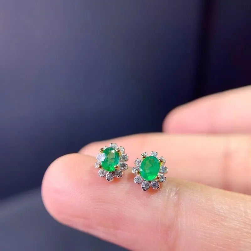 Jewelry 2021 New natural Emerald Women Jade Wedding Gemstone With Mosang Diamond Popular Earrings