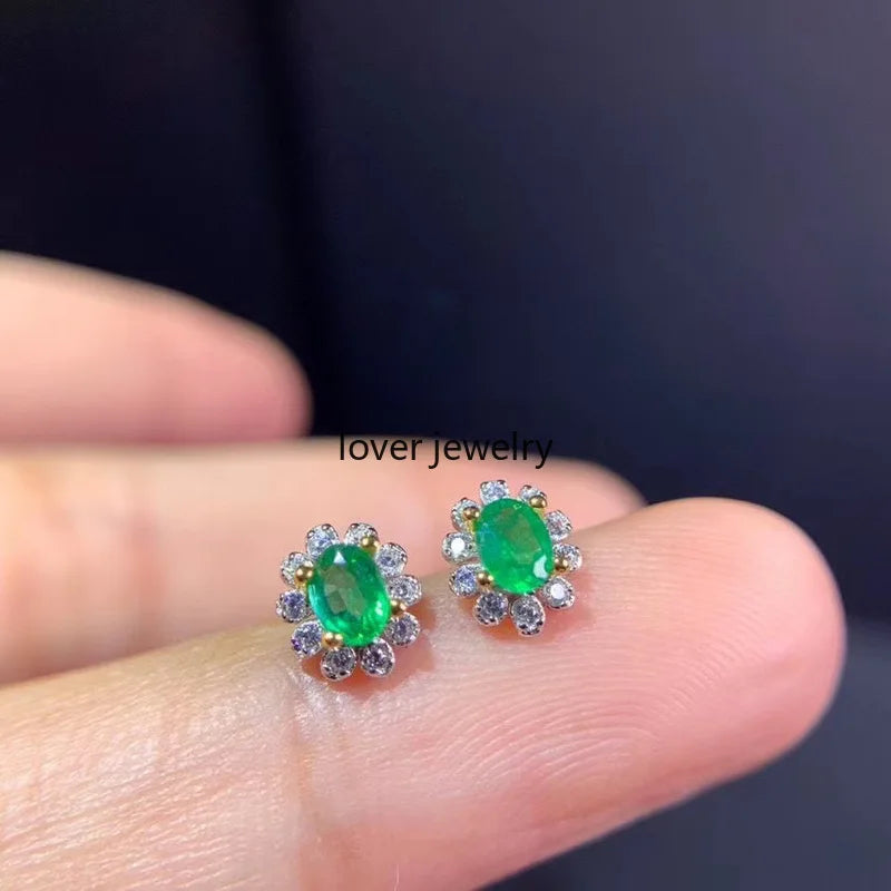 Jewelry 2021 New natural Emerald Women Jade Wedding Gemstone With Mosang Diamond Popular Earrings