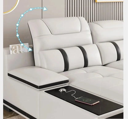 Modern Genuine Leather Sofa Living Room - Stylish Italian.