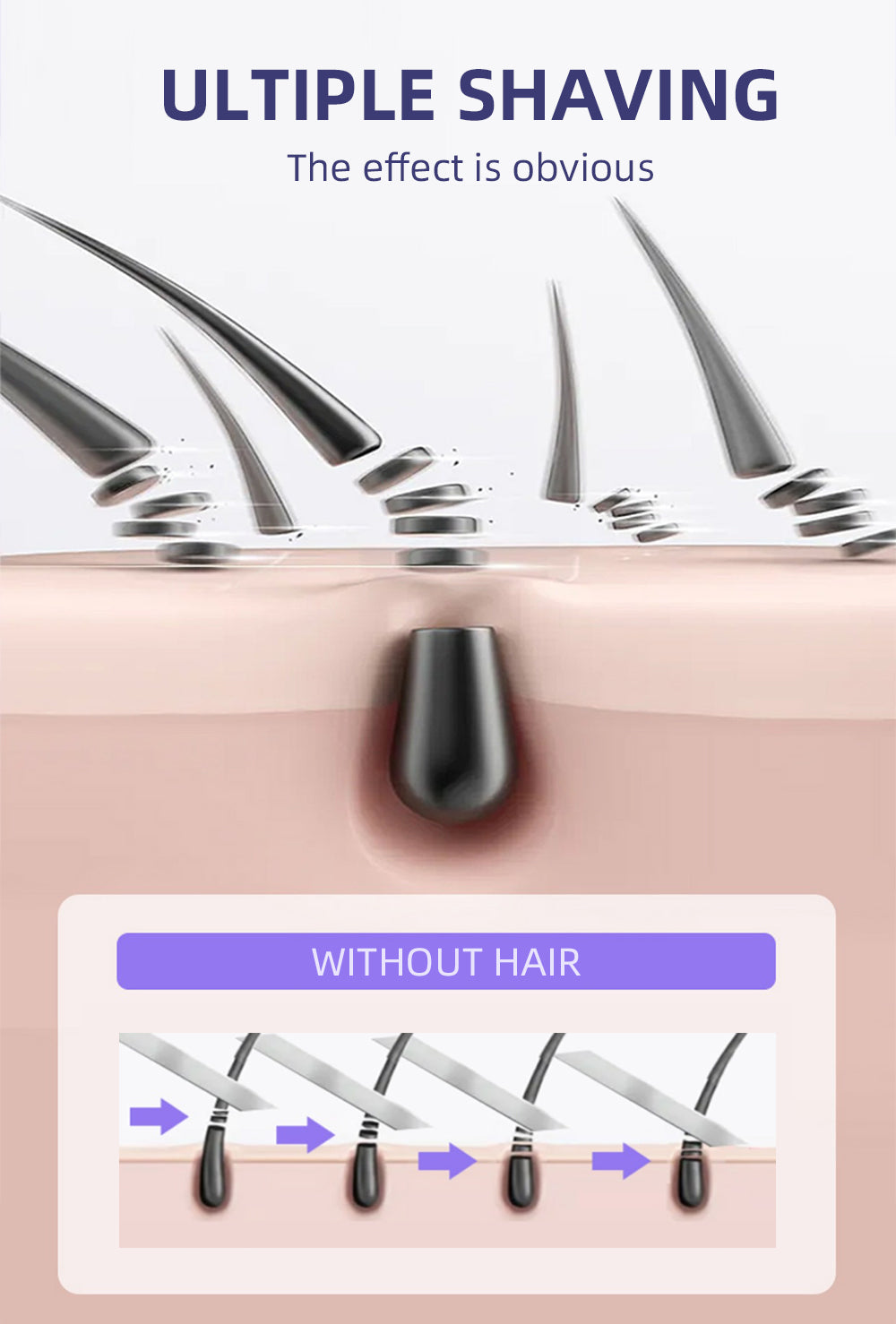 Rechargeable Lady Shaver Electric Hair for Body.