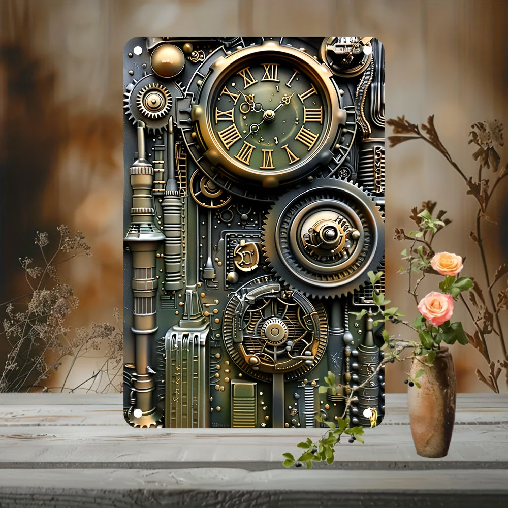 Steampunk Gears and Cogs Aluminum Wall Art.