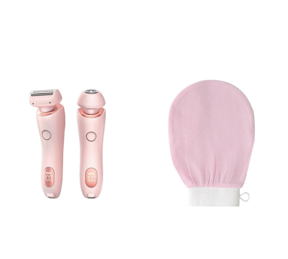 2 In 1 Hair Removal Epilator USB Rechargeable Trimmer Women Body Razor Face Leg Armpit Bikini Hand Pubic Shaver Hair Remover