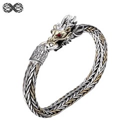 Pure Silver Jewelry Domineering Golden Dragon.