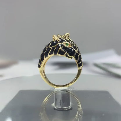 Classic animal shape ring tiger head ring full of zircon Party Wedding Gift Jewelry R2600