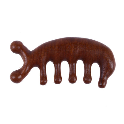 Body Meridian Massage Comb Sandalwood Five Wide Tooth Comb Acupuncture Therapy Blood Circulation Anti-static Smooth Hair