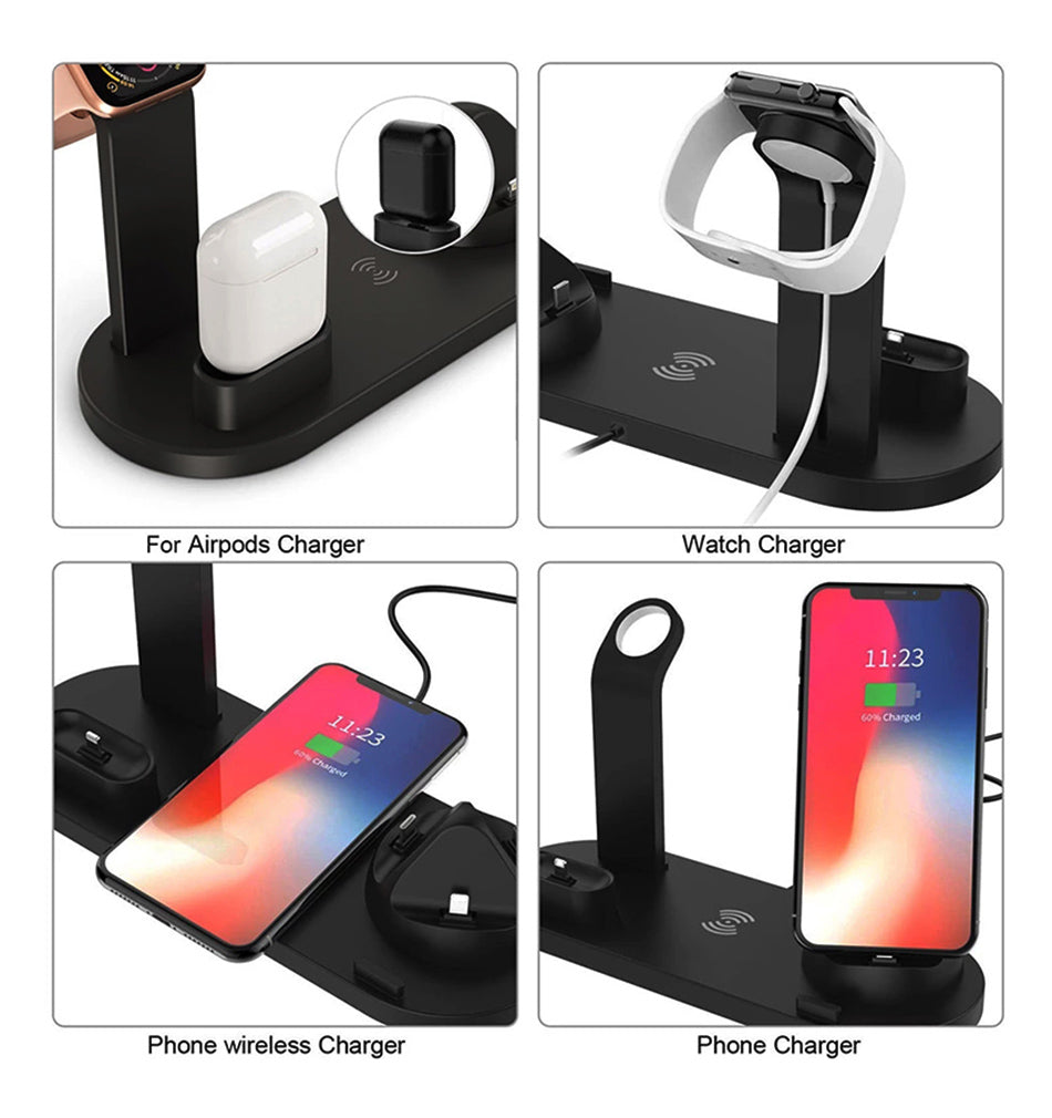 3 in 1 Wireless Charger Dock - 15W Fast.