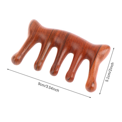 Body Meridian Massage Comb Sandalwood Five Wide Tooth Comb Acupuncture Therapy Blood Circulation Anti-static Smooth Hair